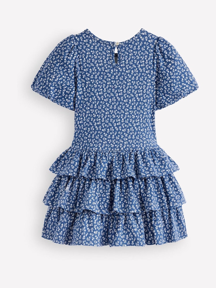 Boden Blue Ruffle Skirt Jersey Dress - Image 2 of 3 Boden Blue Ruffle Skirt Jersey Dress - Image 2 of 3