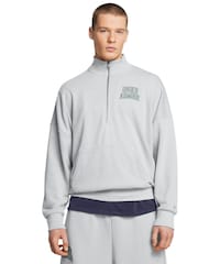 Under Armour Grey Icon HWT Terry OS 1/2 Zip Sweatshirt - Image 4 of 6