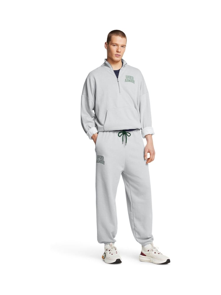 Under Armour Grey Icon HWT Terry OS 1/2 Zip Sweatshirt - Image 6 of 6