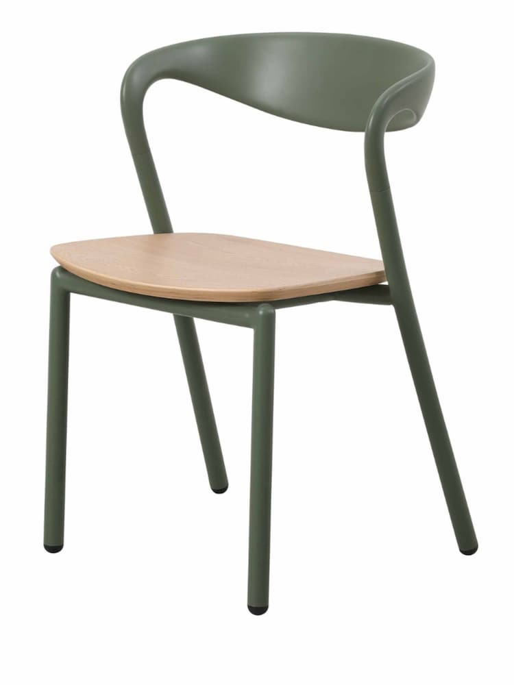 Fusion Living Set of 2 Olive Green Fusion Living Darley Dining ArmChairs - Image 2 of 5
