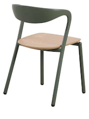 Fusion Living Set of 2 Olive Green Fusion Living Darley Dining ArmChairs - Image 3 of 5
