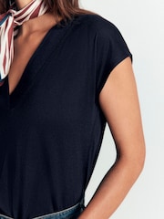 Boden Blue Supersoft V-Neck T-Shirt - Image 2 of 4