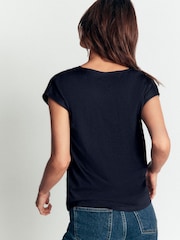 Boden Blue Supersoft V-Neck T-Shirt - Image 3 of 4