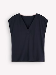 Boden Blue Supersoft V-Neck T-Shirt - Image 4 of 4