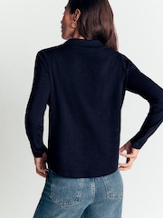 Boden Blue Seam Detail Jersey Shirt - Image 2 of 5