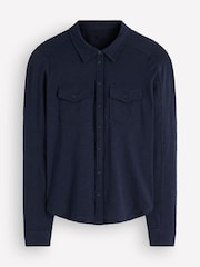 Boden Blue Seam Detail Jersey Shirt - Image 5 of 5