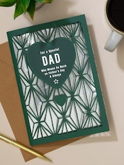Hallmark Green Fathers Day Card for Special Dad Laser Cut Design - Image 1 of 4