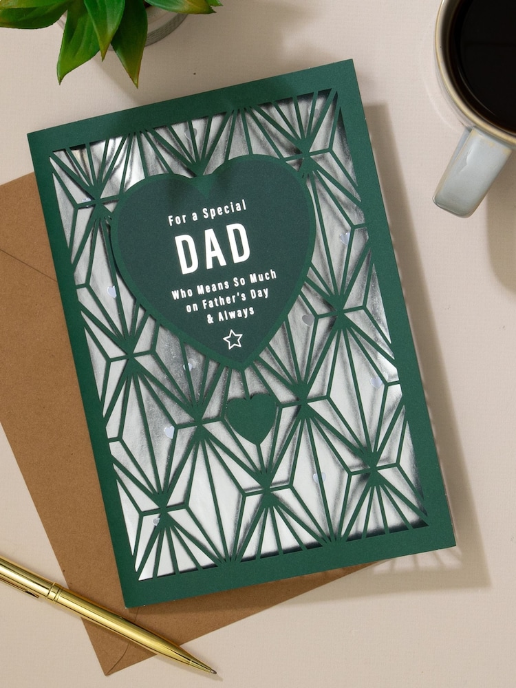 Hallmark Green Fathers Day Card for Special Dad Laser Cut Design - Image 1 of 4