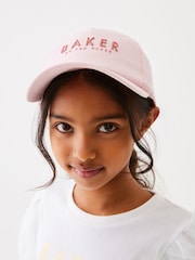 Baker by Ted Baker Girls Pink Twill Baseball Cap - Image 1 of 5