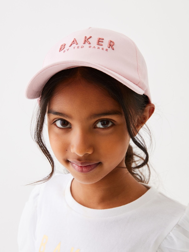 Baker by Ted Baker Girls Pink Twill Baseball Cap - Image 1 of 5