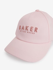 Baker by Ted Baker Girls Pink Twill Baseball Cap - Image 2 of 5