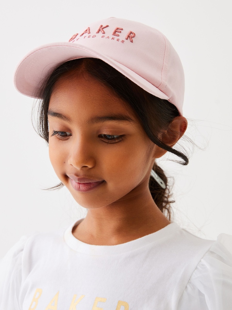 Baker by Ted Baker Girls Pink Twill Baseball Cap - Image 5 of 5