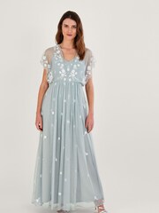 Monsoon Sophie Emb Maxikleid aus nachhaltigem Material, Grün - Bild 1 von 5