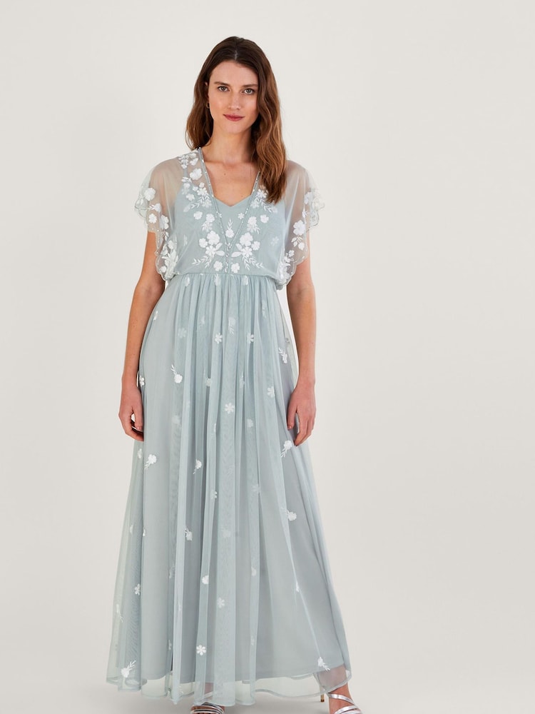 Monsoon Sophie Emb Maxikleid aus nachhaltigem Material, Grün - Bild 1 von 5