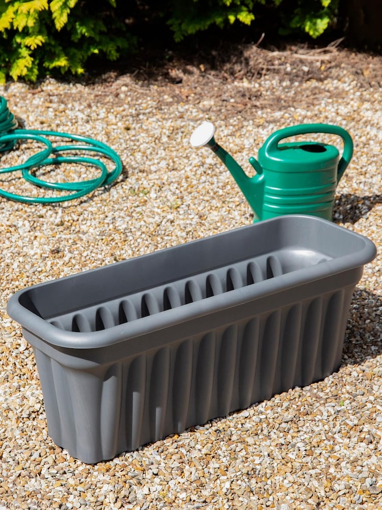 Wham Set of 5 Black Garden Vista 80cm Black Plastic Troughs - Image 2 of 4