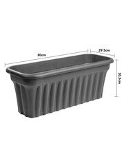 Wham Set of 5 Black Garden Vista 80cm Black Plastic Troughs - Image 3 of 4