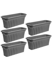 Wham Set of 5 Black Garden Vista 80cm Black Plastic Troughs - Image 4 of 4