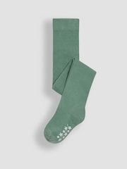 JoJo Maman Bébé Green Cotton Rich Plain Tights - Image 1 of 3