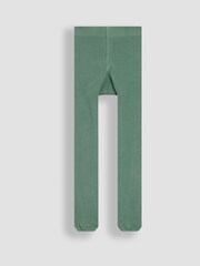 JoJo Maman Bébé Green Cotton Rich Plain Tights - Image 2 of 3