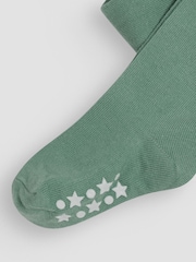 JoJo Maman Bébé Green Cotton Rich Plain Tights - Image 3 of 3