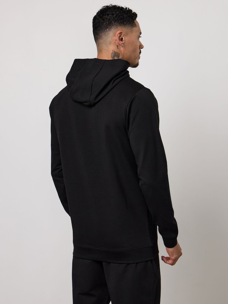Gym King Black Victory Lightweight Loopback Hoodie - Image 2 of 4 Gym King Black Victory Lightweight Loopback Hoodie - Image 2 of 4