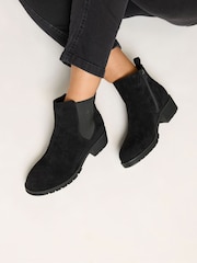 Yours Curve Black Wide Fit Faux Suede Chelsea Boots - Image 1 of 5