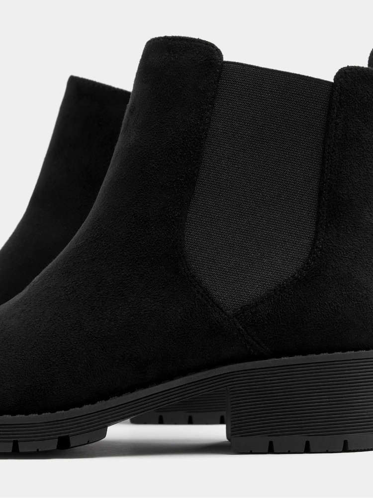Yours Curve Black Wide Fit Faux Suede Chelsea Boots - Image 5 of 5 Yours Curve Black Wide Fit Faux Suede Chelsea Boots - Image 5 of 5