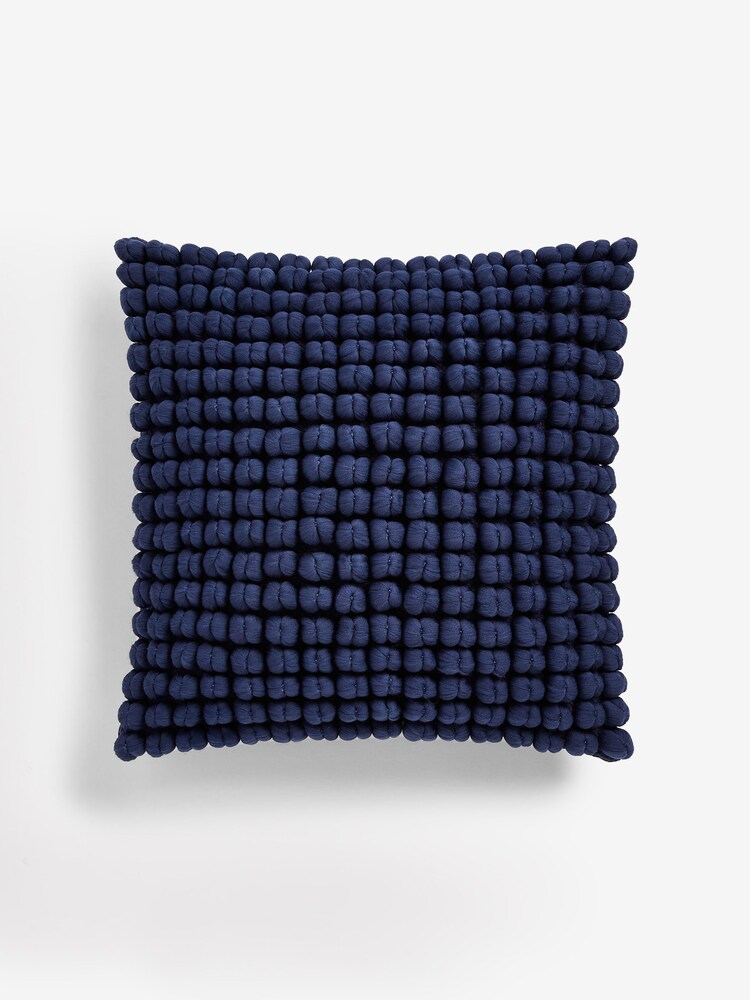 Navy 43 x 43cm Global Bobble Cushion - Image 3 of 5