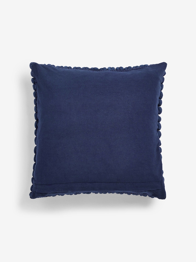 Navy 43 x 43cm Global Bobble Cushion - Image 5 of 5