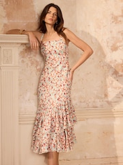 Mint Velvet Orange Linen Blend Midi Dress - Image 1 of 8