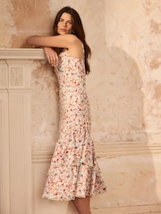 Mint Velvet Orange Linen Blend Midi Dress - Image 5 of 8