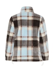 Yours Curve Brown Checked Zip Through Fleece - Image 6 of 6