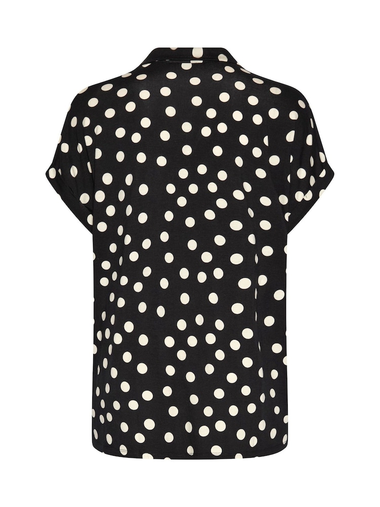 Yours Curve Teksturert Polka Dot Grown On-skjorte - Bilde 6 av 6