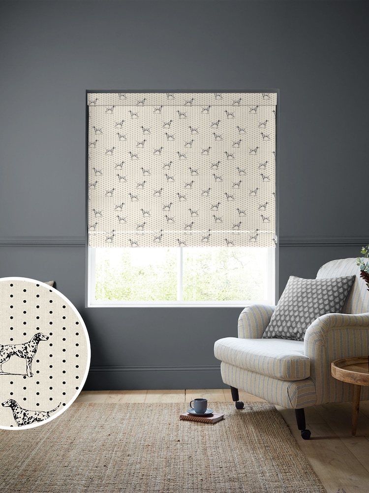 Emily Bond Natural 100% Cotton Fred Made to Measure Roman Blinds - Image 1 of 6
