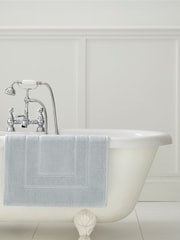 Laura Ashley Seaspray Blue Cotton Border 100% Cotton Bath Mat - Image 1 of 2