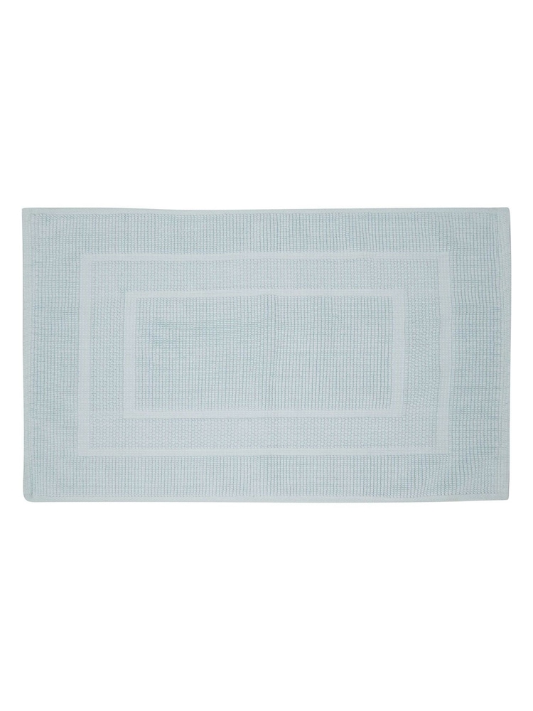 Laura Ashley Seaspray Blue Cotton Border 100% Cotton Bath Mat - Image 2 of 2
