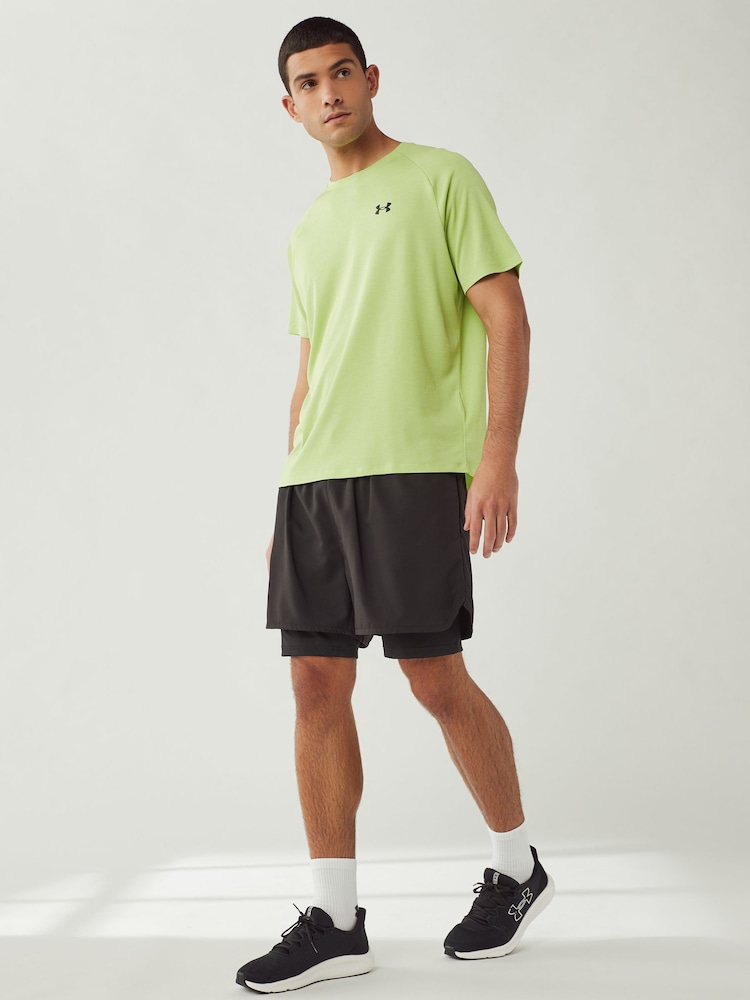Under Armour Green Tech Textured T-Shirt - Image 2 of 7 Under Armour Green Tech Textured T-Shirt - Image 2 of 7