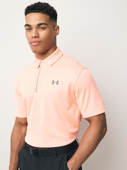 Under Armour Orange Golf Tech Polo Shirt - Image 1 of 4