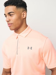 Under Armour Orange Golf Tech Polo Shirt - Image 4 of 4