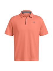Under Armour Orange Golf Tech Polo Shirt - Image 5 of 6