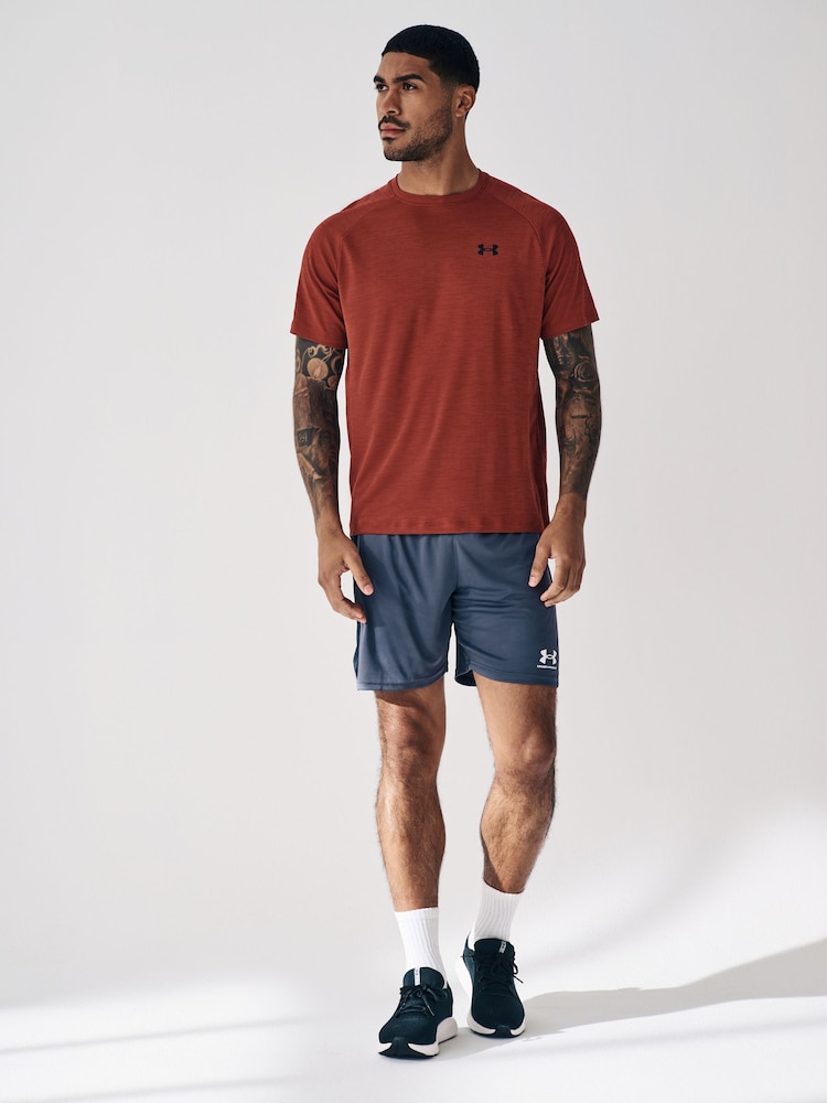 Under Armour Orange Tech Textured T-Shirt - Image 2 of 8 Under Armour Orange Tech Textured T-Shirt - Image 2 of 8