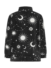 Yours Curve Black Celestial Zip Through Fleece - Image 6 of 6