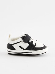 Black/White Touch Fastening Elastic Lace Baby Trainers (0-24mths) - Image 2 of 5