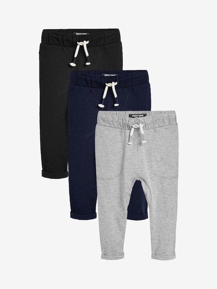 Multi 100% Cotton Lightweight Joggers 3 Pack (3mths-7yrs) - Image 1 of 6 Multi 100% Cotton Lightweight Joggers 3 Pack (3mths-7yrs) - Image 1 of 6