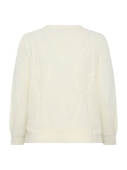 Yours Curve White Pointelle Knit Cardigan - Image 6 of 6