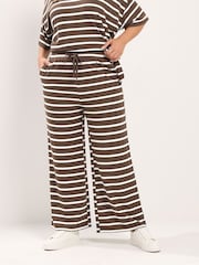 Yours Curve Stripe Tie Waist Trousers - صورة 1 من 6