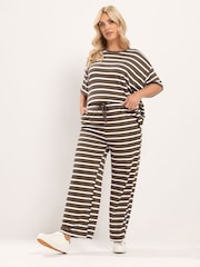 Yours Curve Stripe Tie Waist Trousers - صورة 2 من 6