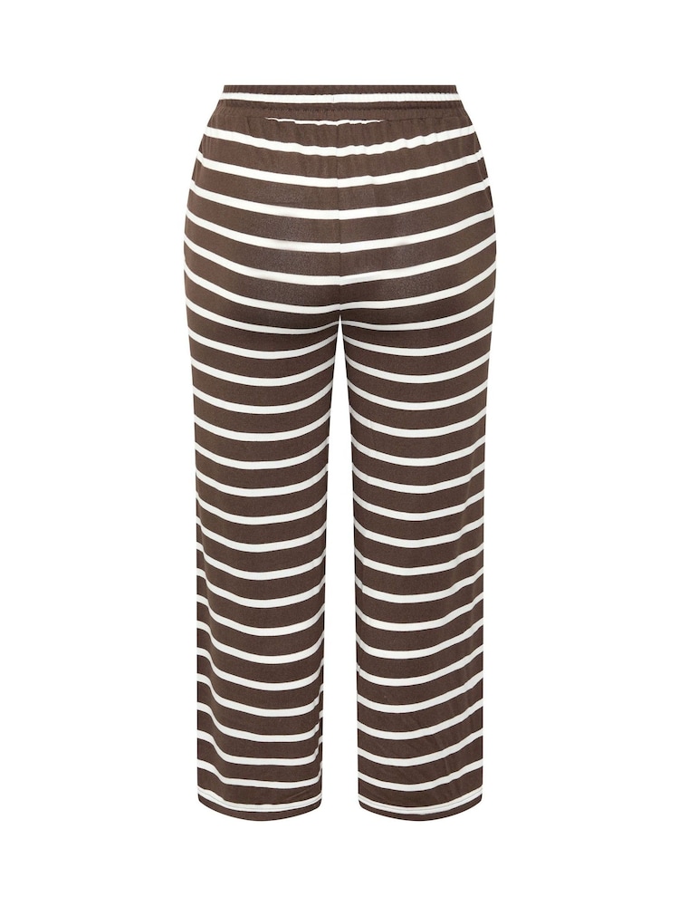 Yours Curve Stripe Tie Waist Trousers - صورة 6 من 6 Yours Curve Stripe Tie Waist Trousers - صورة 6 من 6