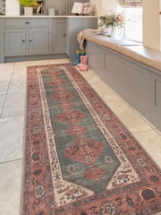 kukoon Terracotta Washable Faro Flatwoven Boho Medallion Distressed Runner - Image 1 of 6