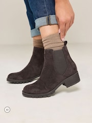 Yours Curve Brown Extra Wide Fit Faux Suede Chelsea Boots - Image 1 of 5